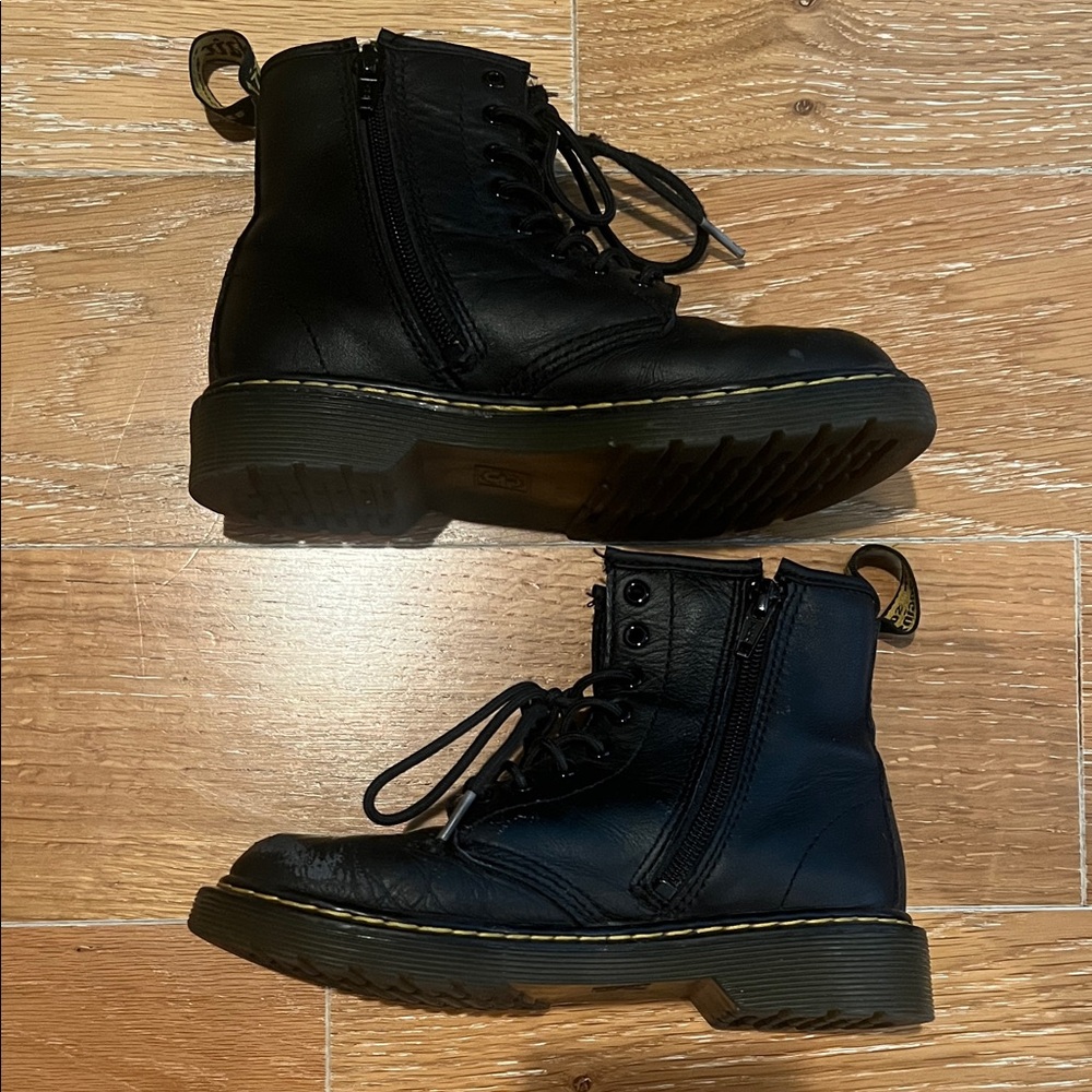 Kids Dr. Marten’s Black Leather Combat Boots